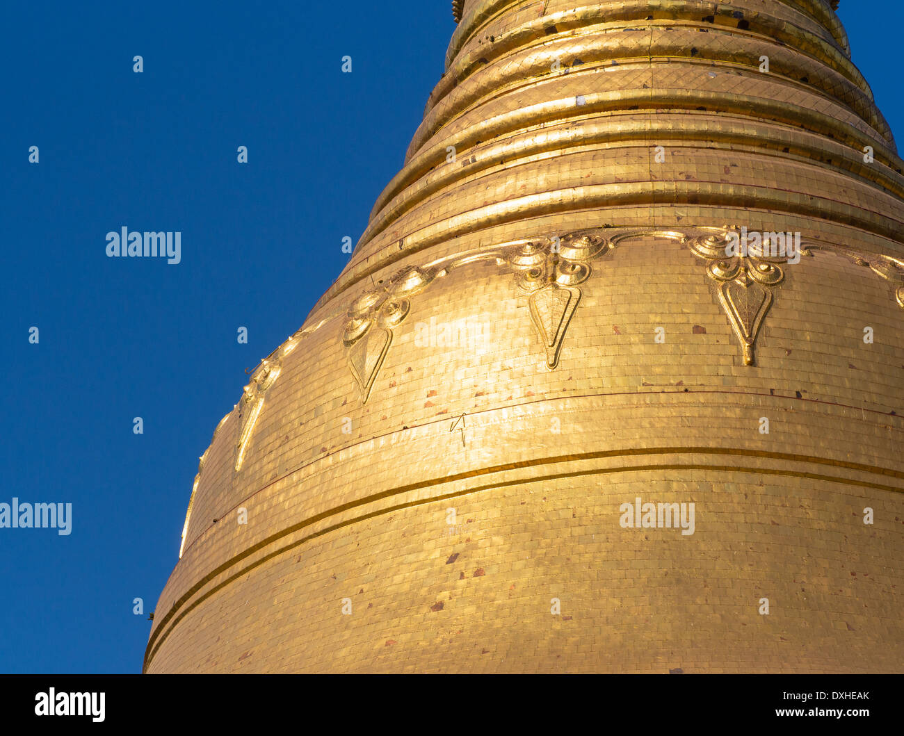 Detail von der Shwedagon-Pagode in Yangon, die Hauptstadt der Republik der Union von Myanmar. Stockfoto