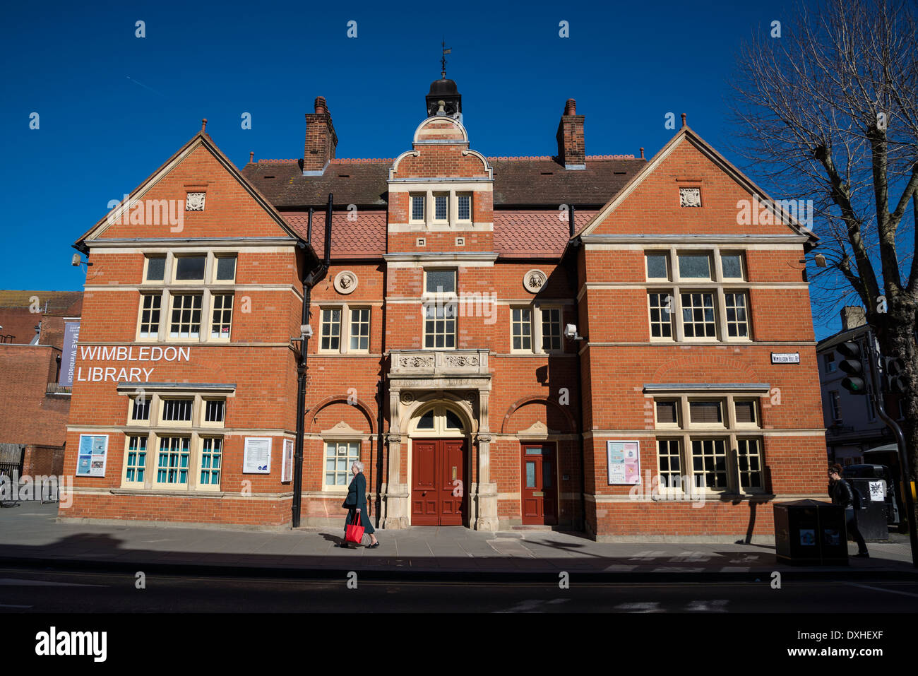 Wimbledon-Bibliothek, Wimbledon Hill Road, London, UK Stockfoto