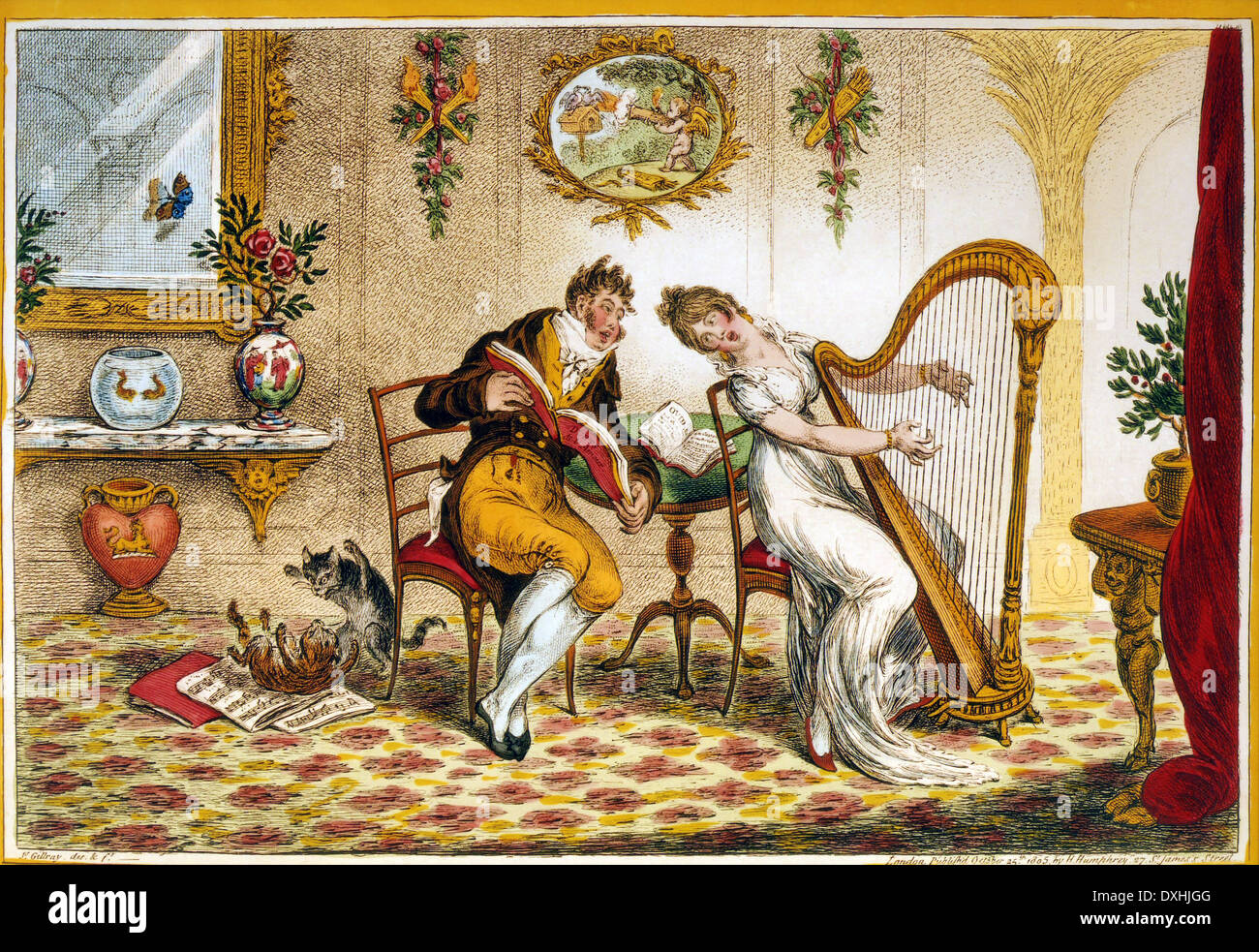 Satirische Engländers JAMES GILLRAY (1757-1815). Teil einer Serie mit dem Titel Harmonie vor der Ehe veröffentlicht im Jahre 1805 Stockfoto