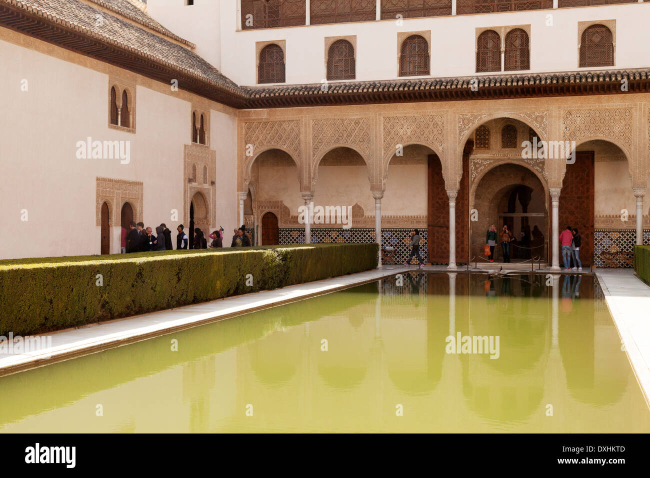 Innenhof der Myrten, Comares Palast, Nasridenpaläste, Alhambra-Palast, Granada-Andalusien-Spanien-Europa Stockfoto
