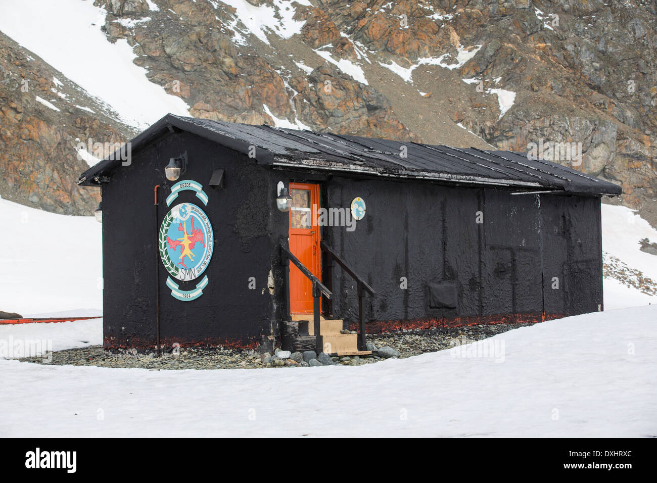 Base Orcadas ist eine argentinische Forschungsstation in der Antarktis, und die ältesten der Stationen in der Antarktis Stockfoto