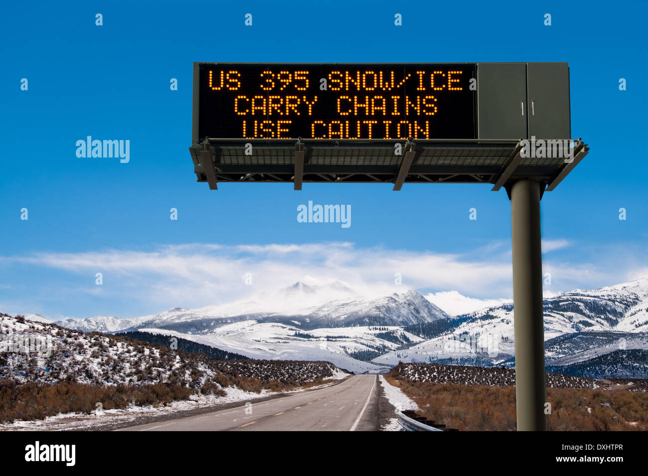 Road Bedingungen Zeichen Stockfoto
