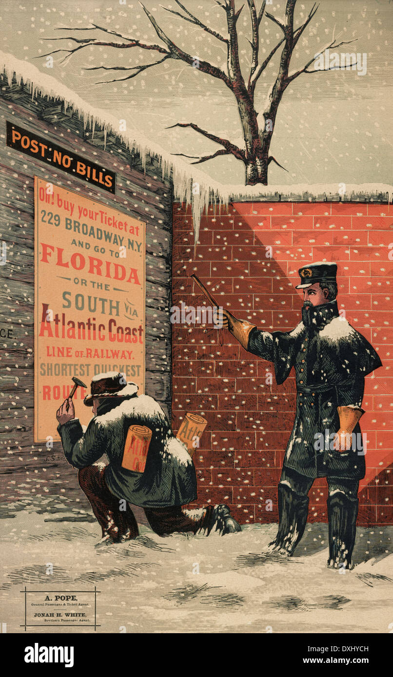 Amerikanische Werbung Bankkarte, um 1900 Stockfoto