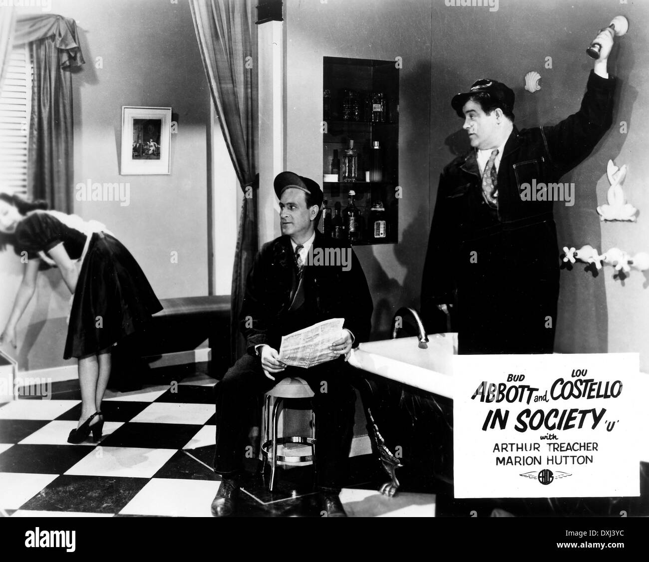 ABBOTT UND COSTELLO IN DER GESELLSCHAFT Stockfoto