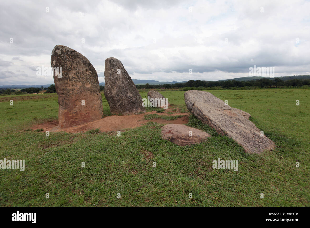 Megalithen, Barwadhi Punkree Dorf, Bezirk Hazaribaug, Jharkhand, Indien Stockfoto