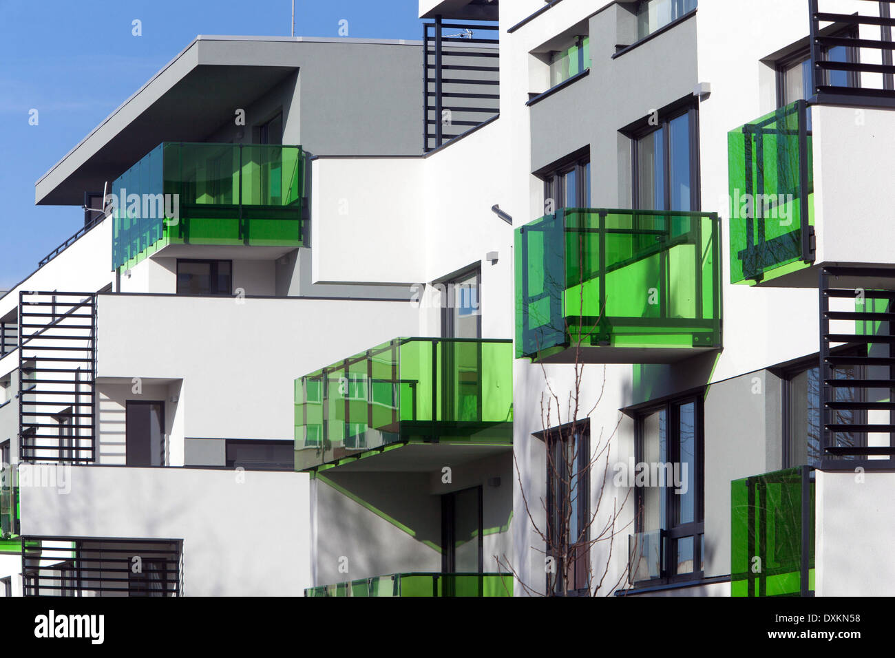Neues Wohngebäude in den Prager Letnany Flats in Tschechien Stockfoto