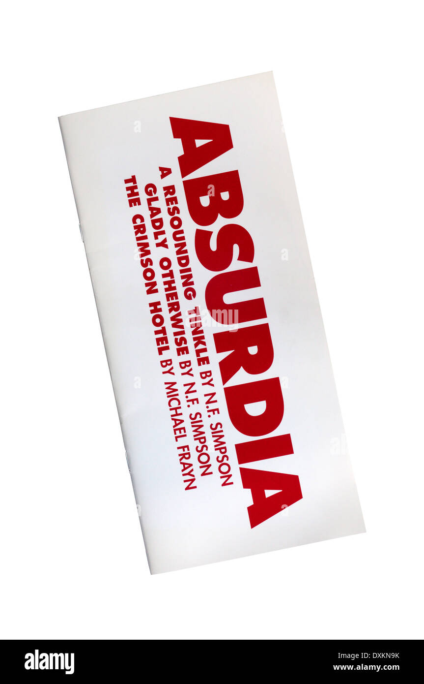 Programm zur Herstellung von Absurdia, eine dreifache Rechnung der Stücke von N F Simpson und Michael Frayn am Donmar Warehouse 2007. Stockfoto