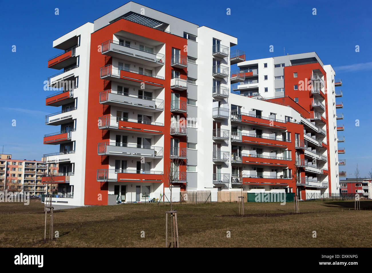 Neues Wohnhaus in Prag-Letnany Stockfoto