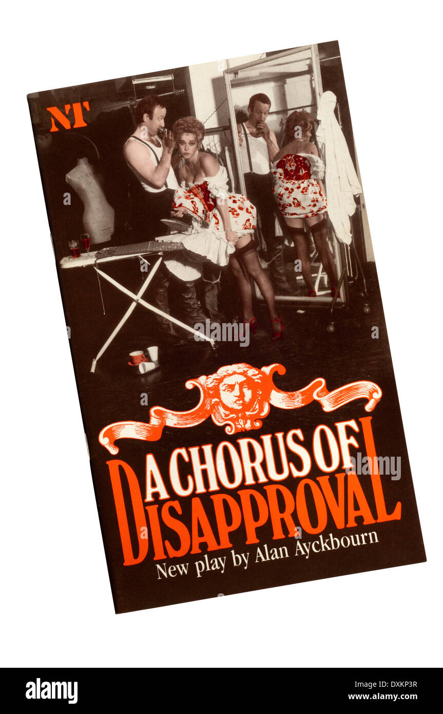 Programm für die 1985 National Theatre Produktion von A Chorus of Disapproval von Alan Ayckbourn, Olivier Theatre. Stockfoto