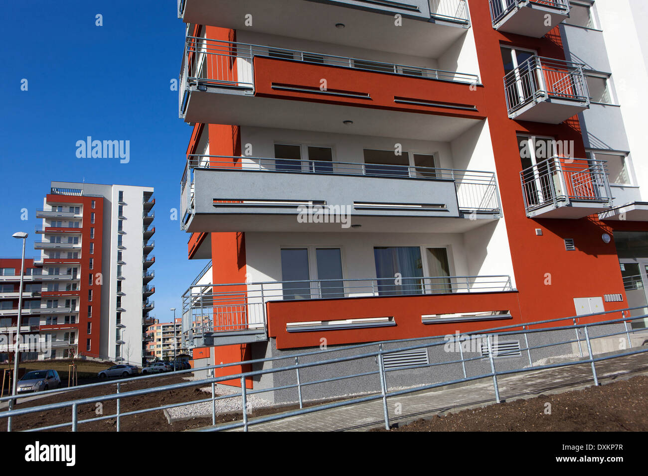 Neues Wohnhaus in Prag-Letnany Stockfoto