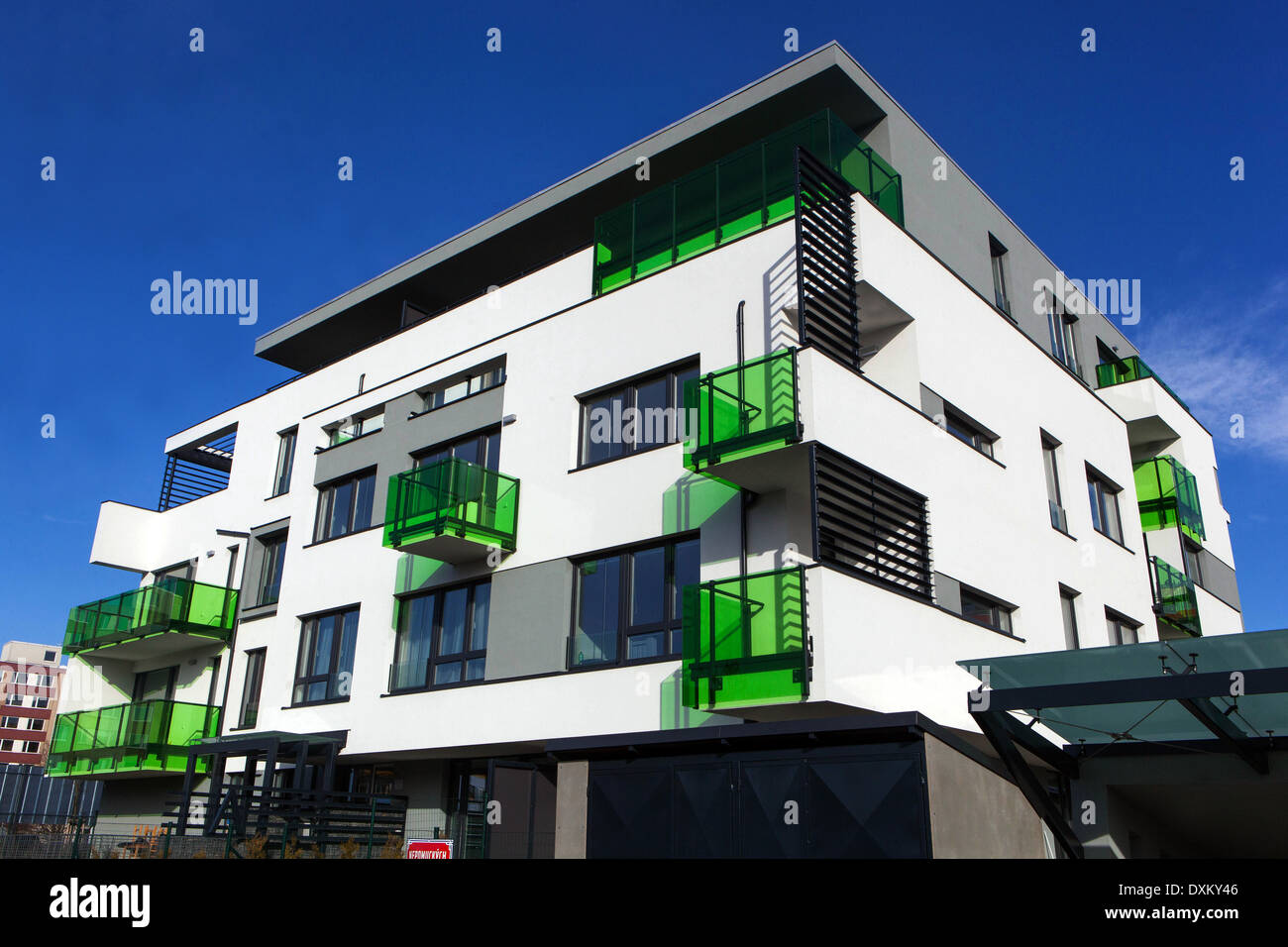 Neues Wohnhaus in Prag-Letnany Stockfoto