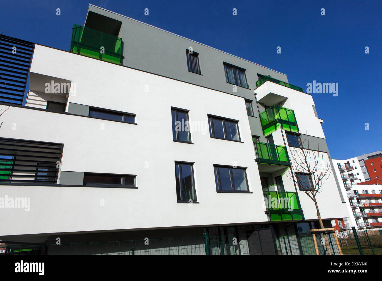 Neues Wohnhaus in Prag-Letnany Stockfoto