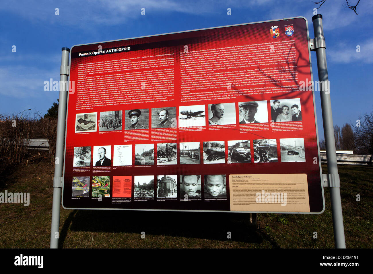 Gedenkstätte 2WW Operation Anthropoid, Ort der Ermordung von R. Heydrich in Prag, Liben, Tschechische Republik Stockfoto