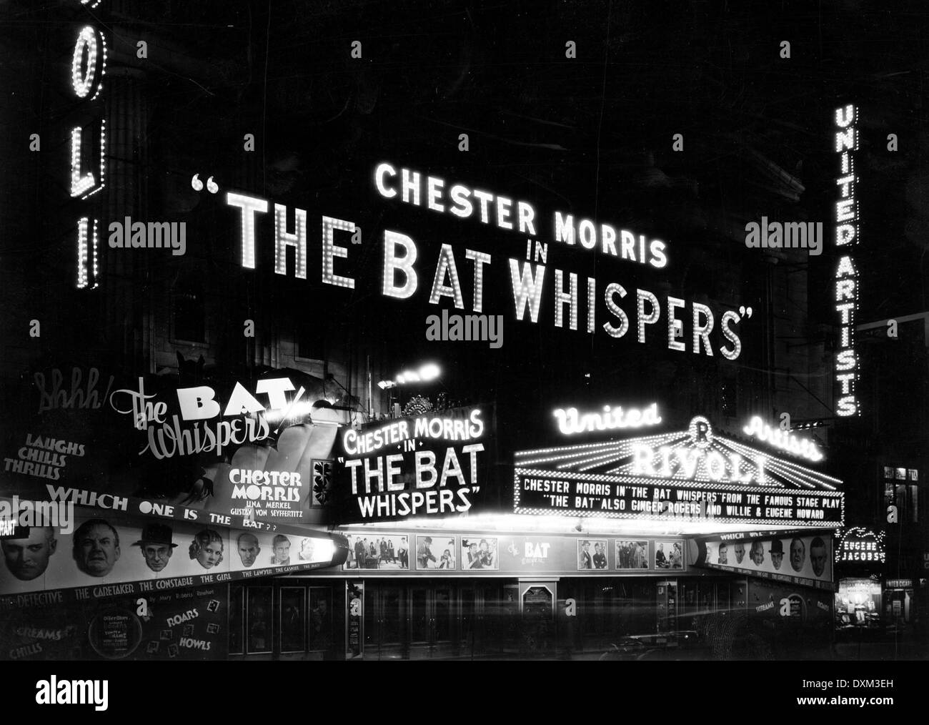 RIVOLI Kino, NEW YORK STATE, USA zeigt THE BAT WHISPERS Stockfoto
