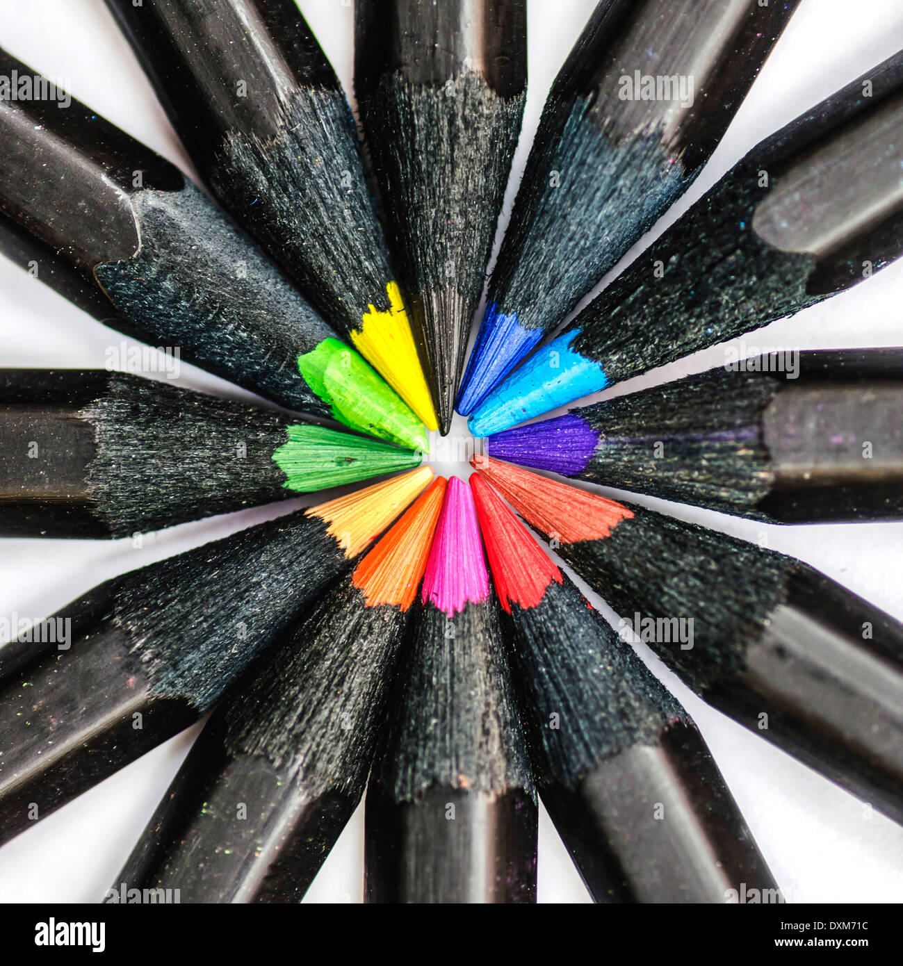 Schwarzen Buntstifte Stockfoto