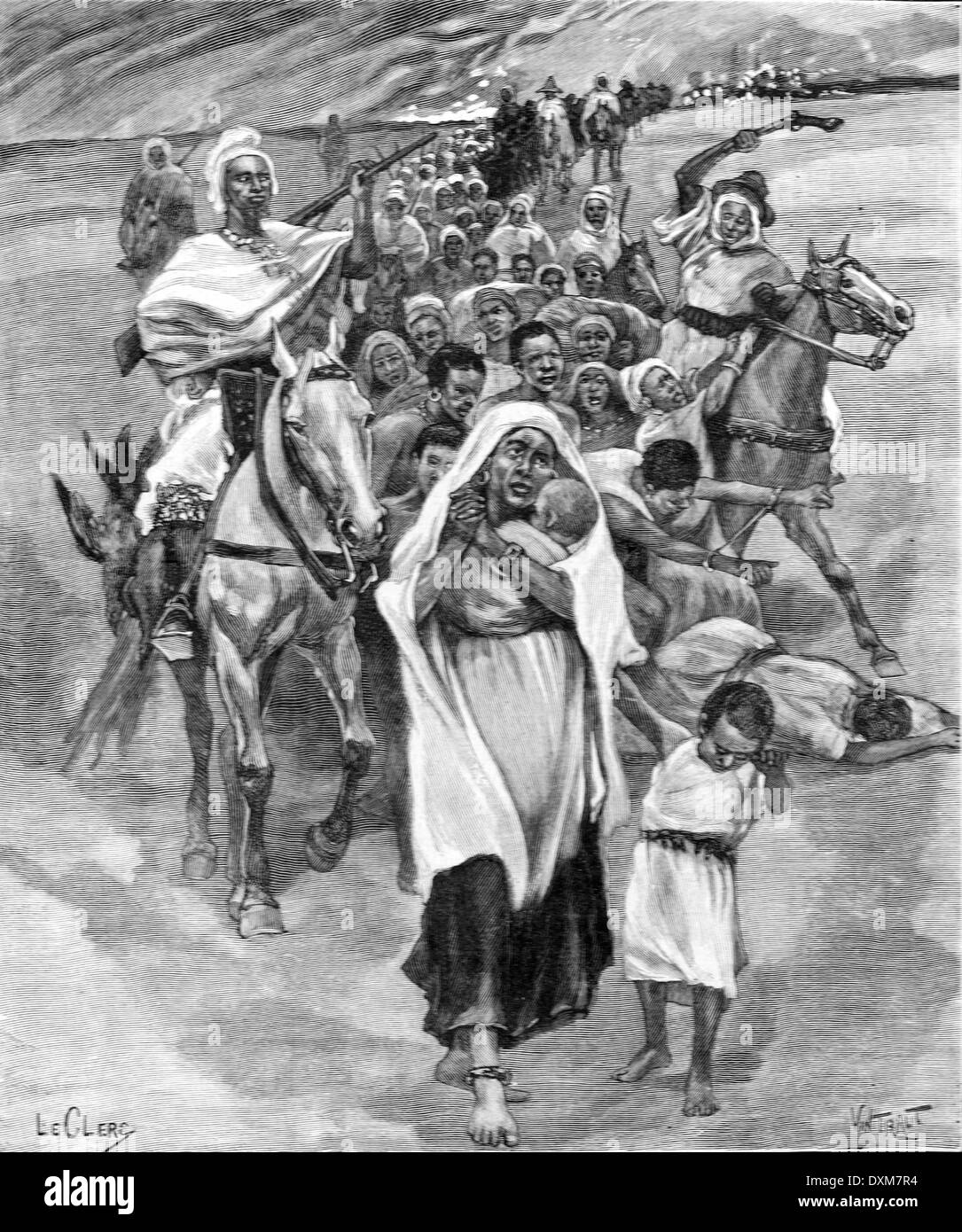 Gefangene der Samori Tur oder Samory Touré (c 1830-1900) Islamische Führer und Gründer der Wassoulou Reich in Westafrika (von heute) Guinea Guinea 1897 Stockfoto