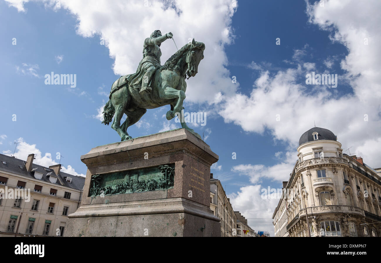 Joan of Arc Skulptur in Orleans, Frankreich. Stockfoto