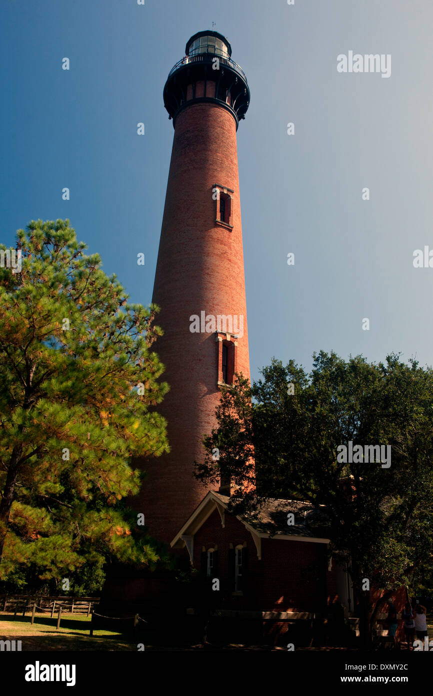 Currituck Beach Lighthouse, Corolla, North Carolina, Vereinigte Staaten von Amerika Stockfoto