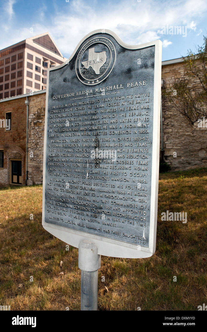 Gouverneur ELISHA MARSHALL PEASE In 1835 E.M. Pease wanderten nach Texas aus seinem native Connecticut. Er trat die texianisches Kräfte Stockfoto