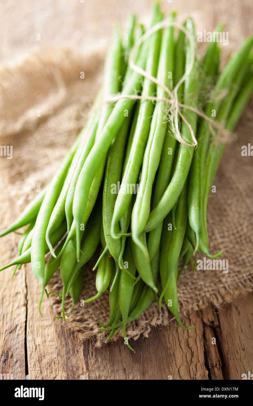 frische grüne Bohnen Stockfoto