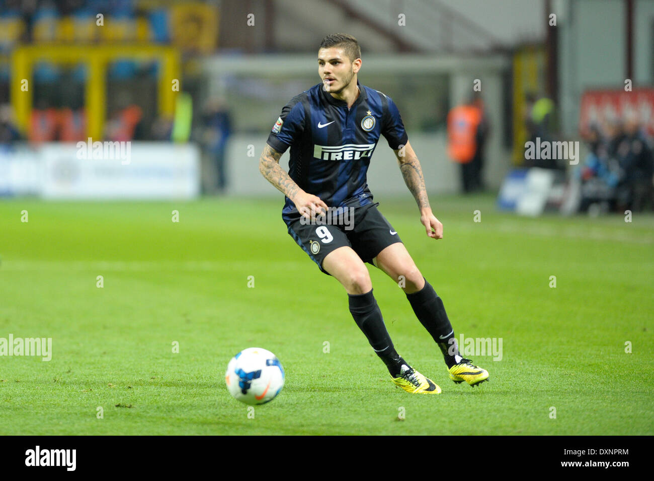 Mailand, Lombardei, Italien. 27. März 2014. Mauro Icardi (Inter) während der Serie Amatch zwischen Inter Vs Udinese, am 27. März 2014. Bildnachweis: Adamo Di Loreto/NurPhoto/ZUMAPRESS.com/Alamy Live-Nachrichten Stockfoto