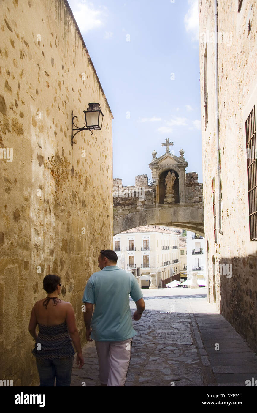 Bogen der Sterne, alte Stadt Caceres Stockfoto