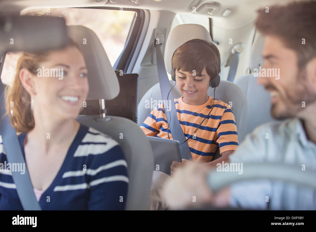 Glückliche Familie Auto Stockfoto