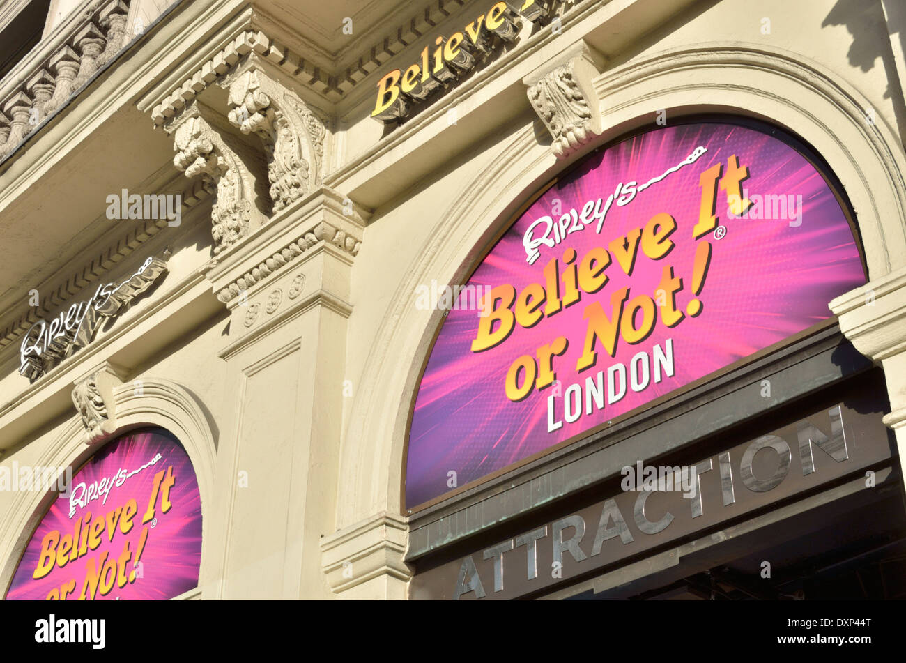 Ripleys glauben es oder nicht London, touristische Attraktion am Piccadilly Circus Stockfoto