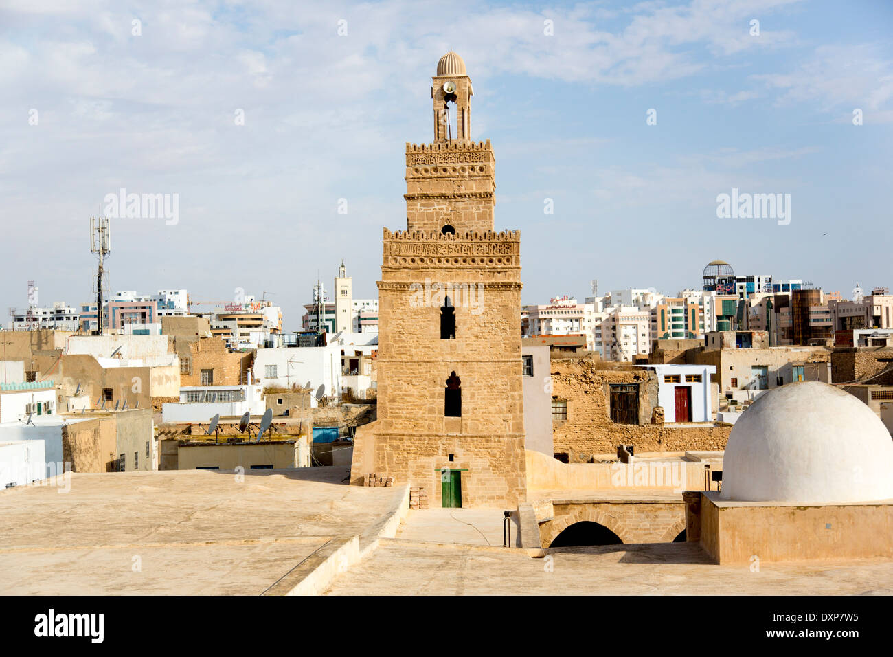 Minarett der großen Moschee in der Medina von Sfax, Tunesien Stockfoto