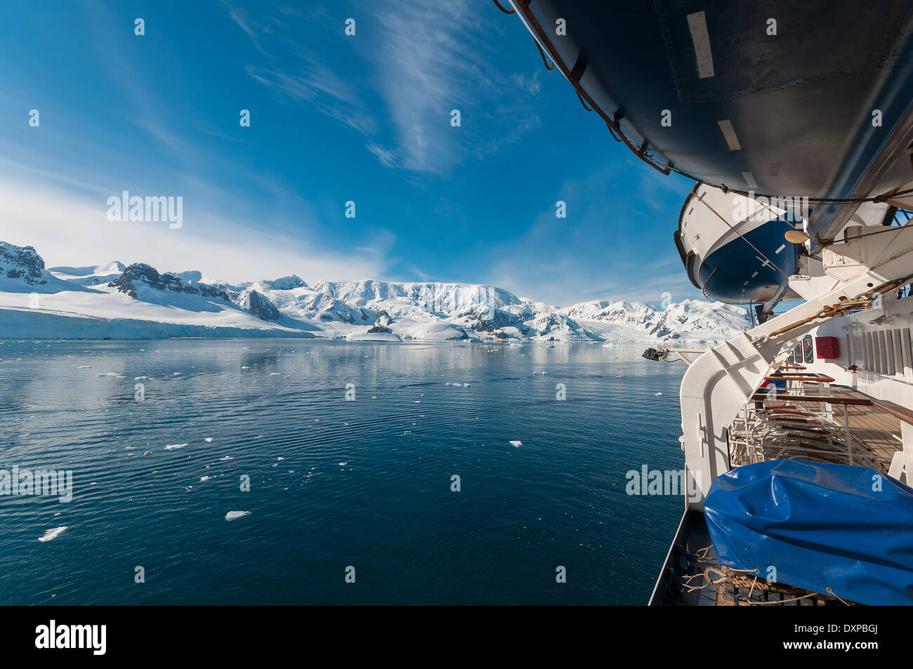 Paradise Bay Antarktis Ozean und Bergblick Stockfoto
