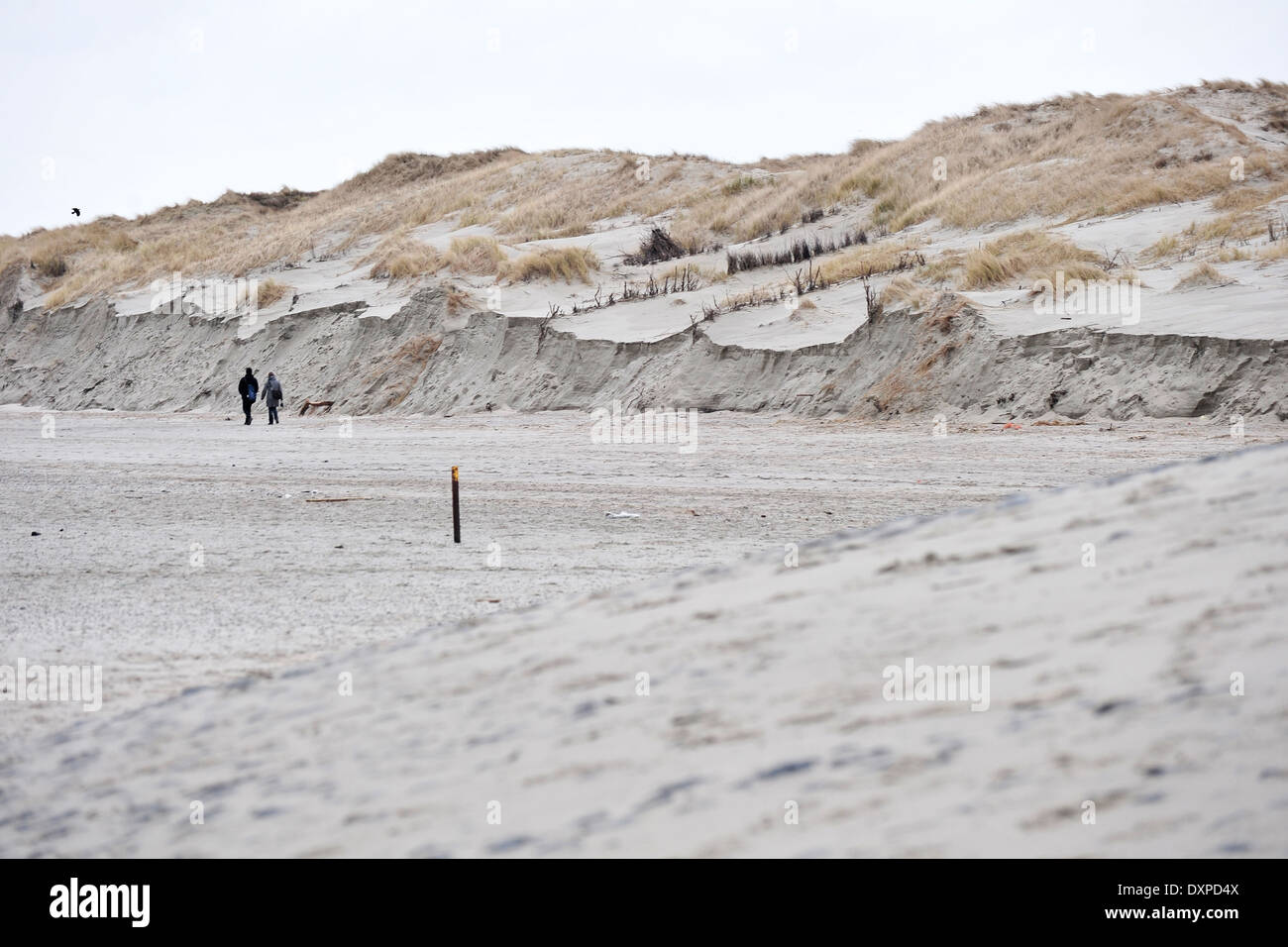 Norderney, Deutschland, Duenenabbrueche nach einem starken Sturm Stockfoto