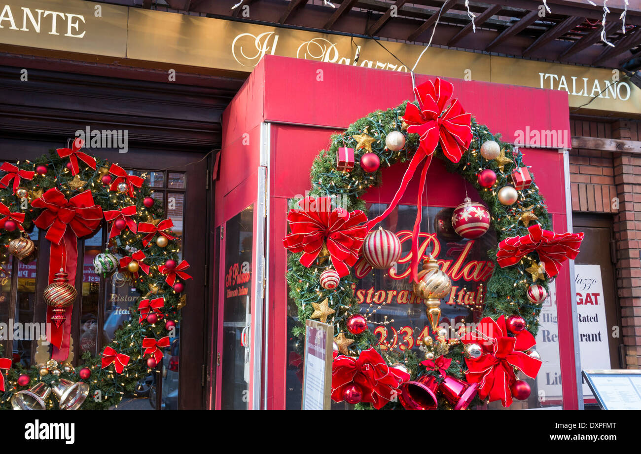 Weihnachten in Little Italy in New York City Stockfoto