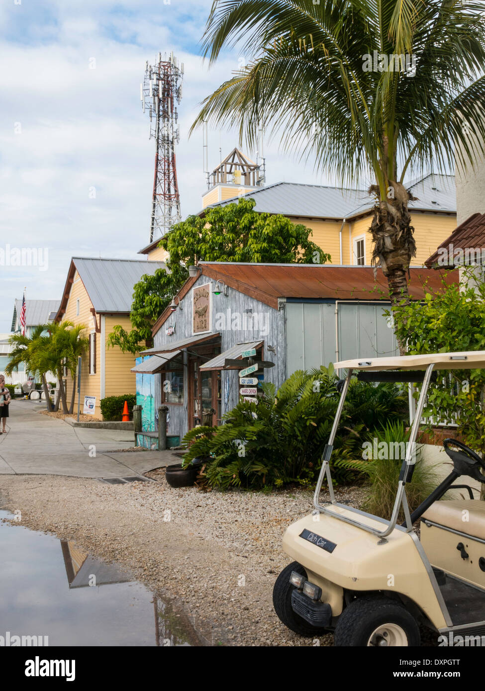 Sandy unbefestigte Straße, Boca Grande ", Gasparilla Island, FL, USA Stockfoto