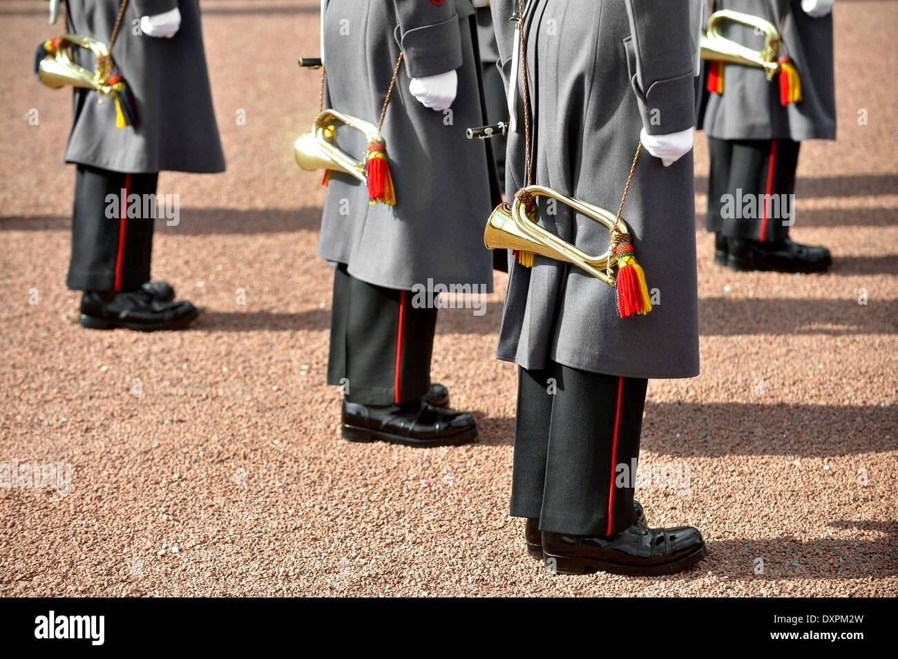 Detail mit Militärorchester einheitliche während parade Stockfoto