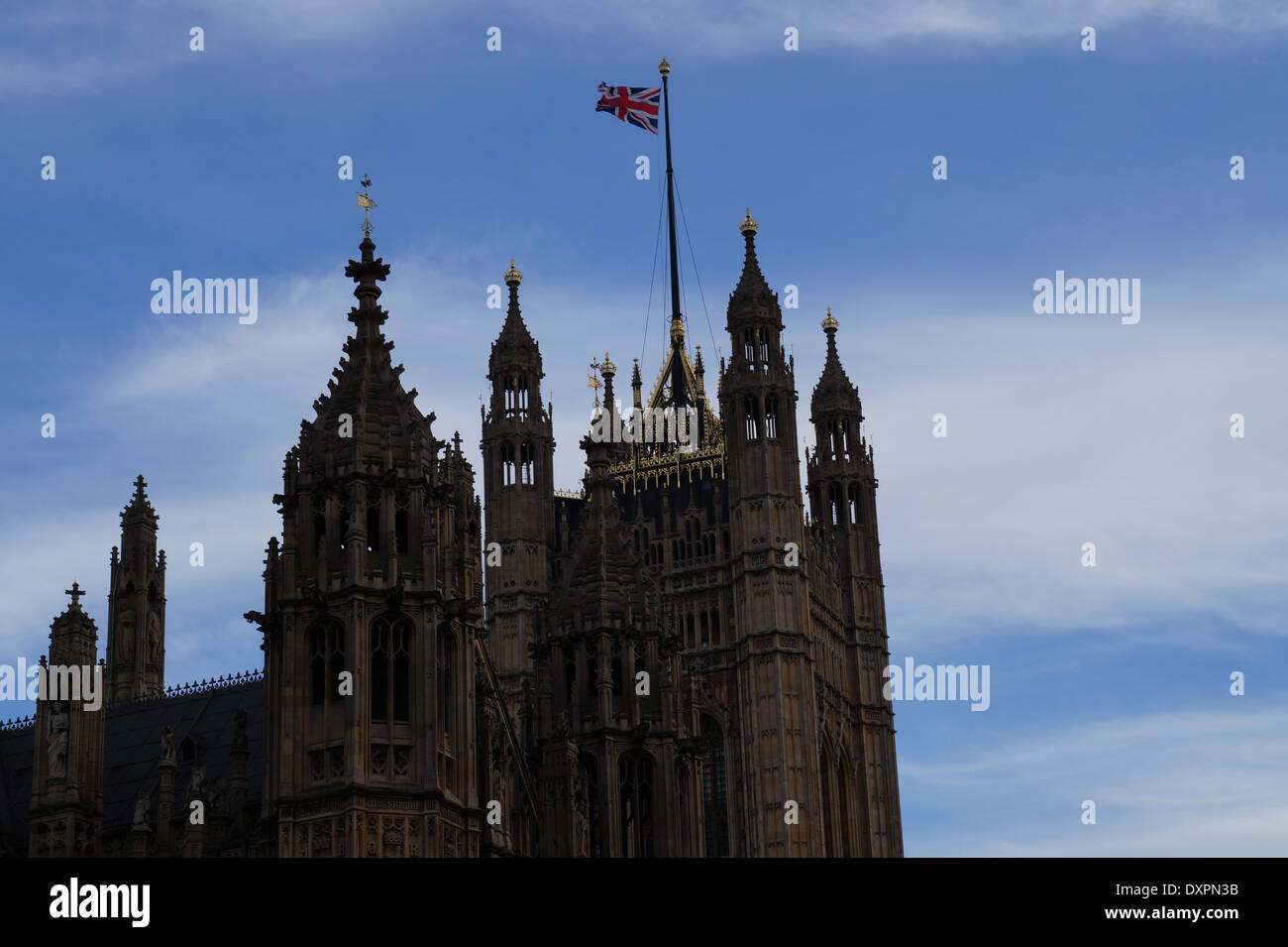 Der Victoria Tower des Westminster Palace Stockfoto