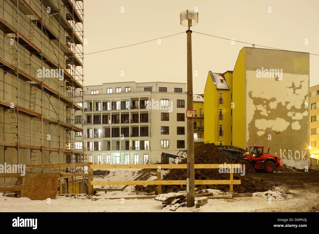 Berlin, Deutschland, Baustellen für Wohngebäude in der Revaler Straße Stockfoto