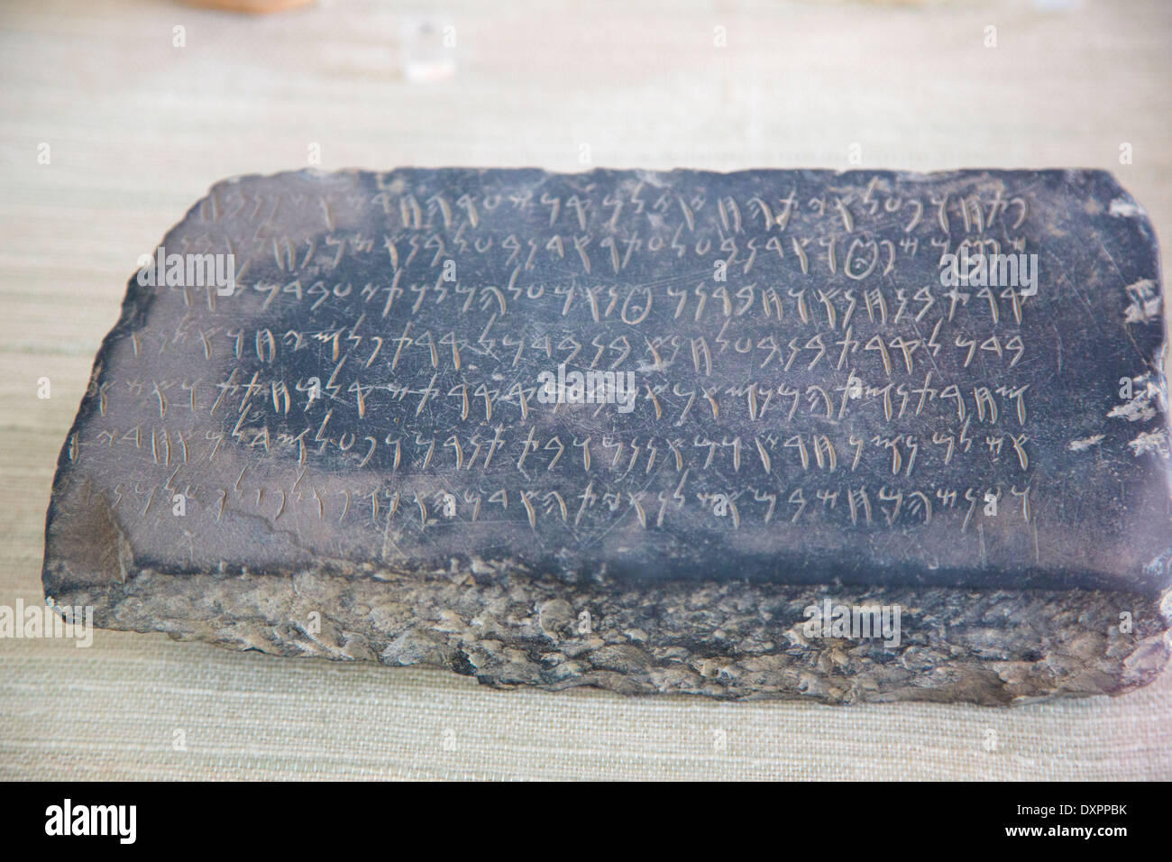 Punische oder karthagische Inschrift, Karthago Nationalmuseum, Tunis, Tunesien Stockfoto
