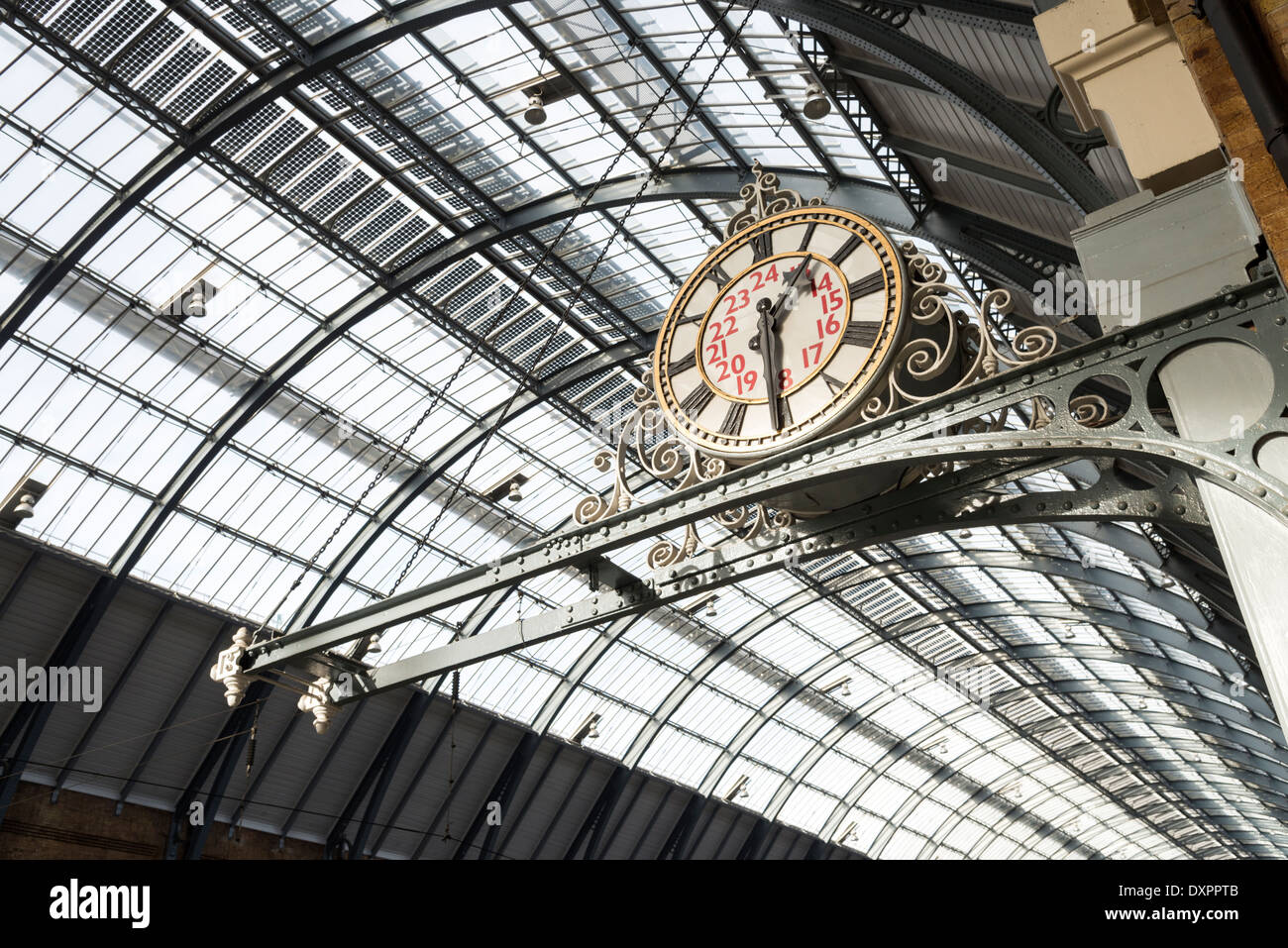 Kings Cross Station Uhr, London, England, UK Stockfoto