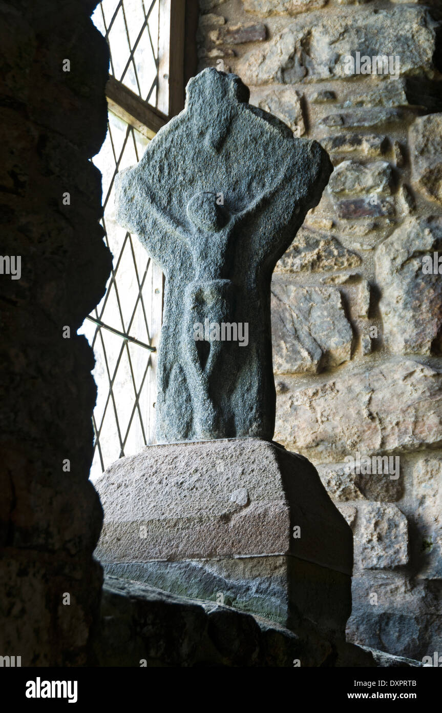 Statue der Kreuzigung in St Clement Kirche (15. Jh.) im Rodel (Roghadal), Harris, Western Isles, Schottland, Großbritannien. Stockfoto