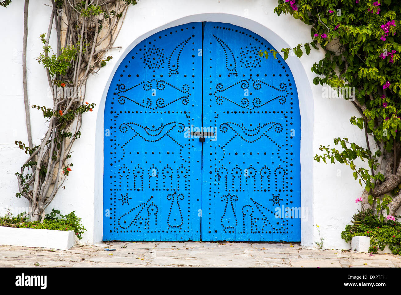 Alte Tür in Sidi Bou Said, Tunesien Stockfoto