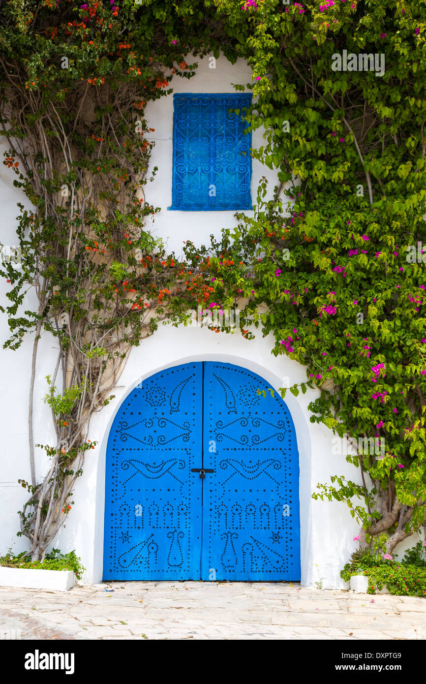Alte Tür in Sidi Bou Said, Tunesien Stockfoto