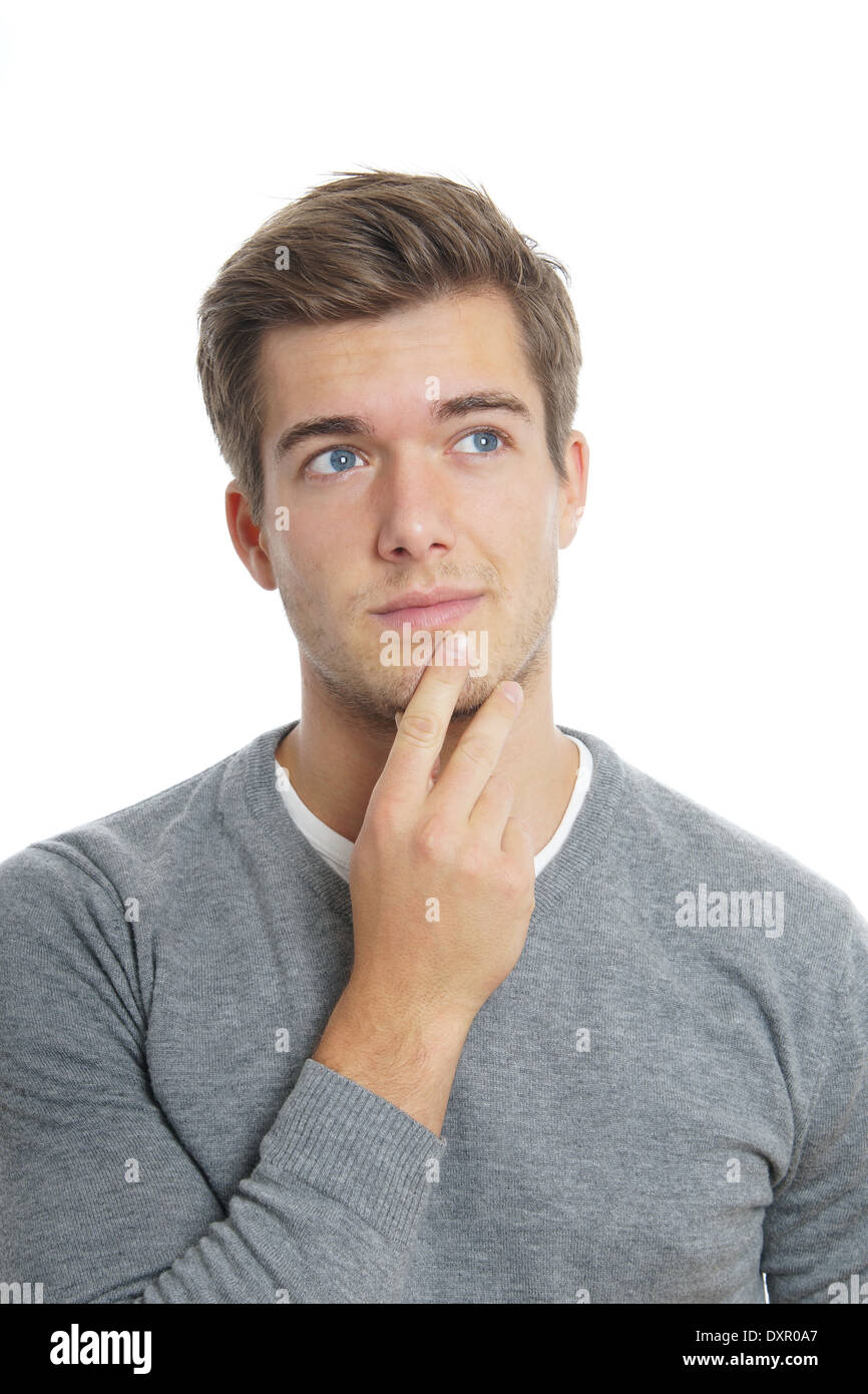 junger Mann denken Stockfoto