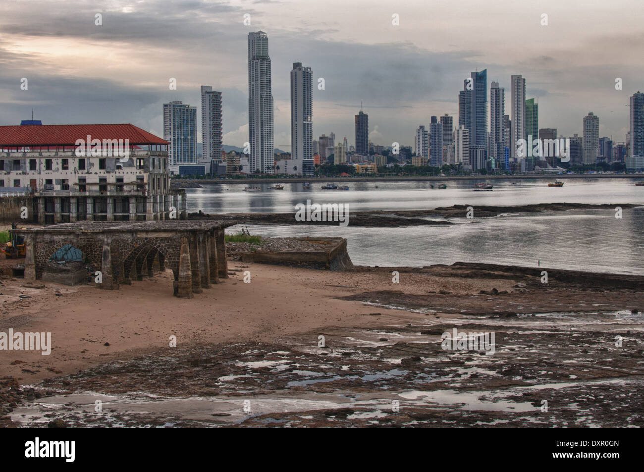 Panama-Stadt Panama vom alten Panama-Stadt Stockfoto