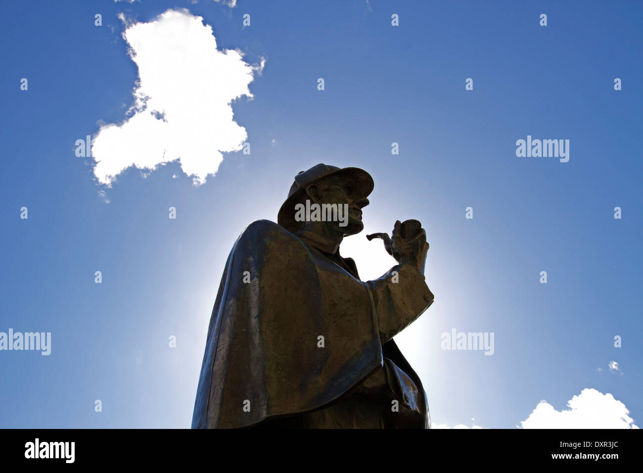 Sherlock Holmes-Statue außerhalb der u-Bahnstation Baker Street, London, UK Stockfoto