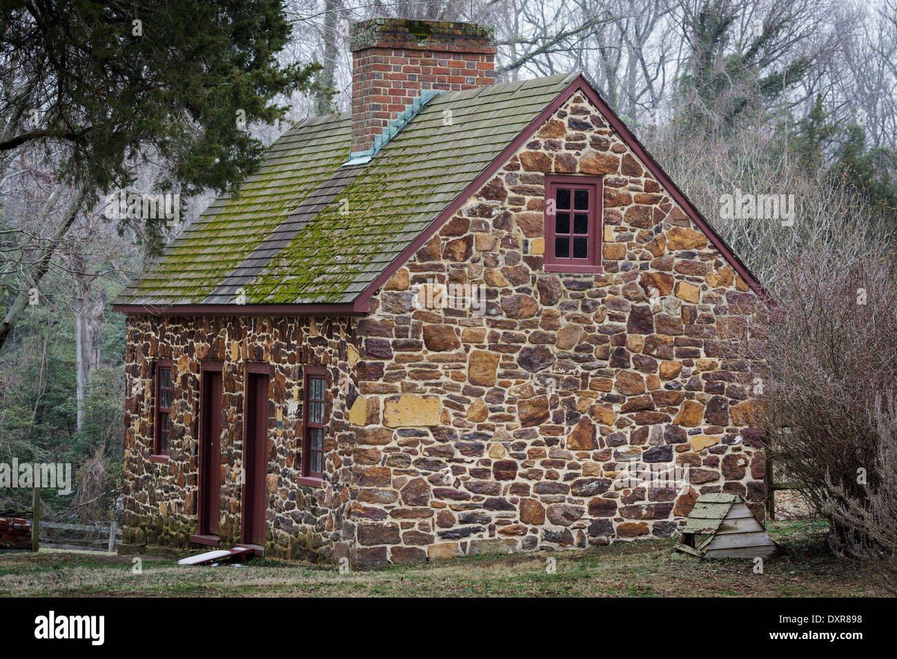Slave-Viertel in Stratford Hall Plantage, Northern Neck, Virginia. Stockfoto