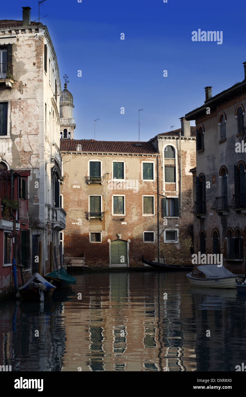 Gebäude und Häuser an der Grand Kanal in Venedig Stockfoto