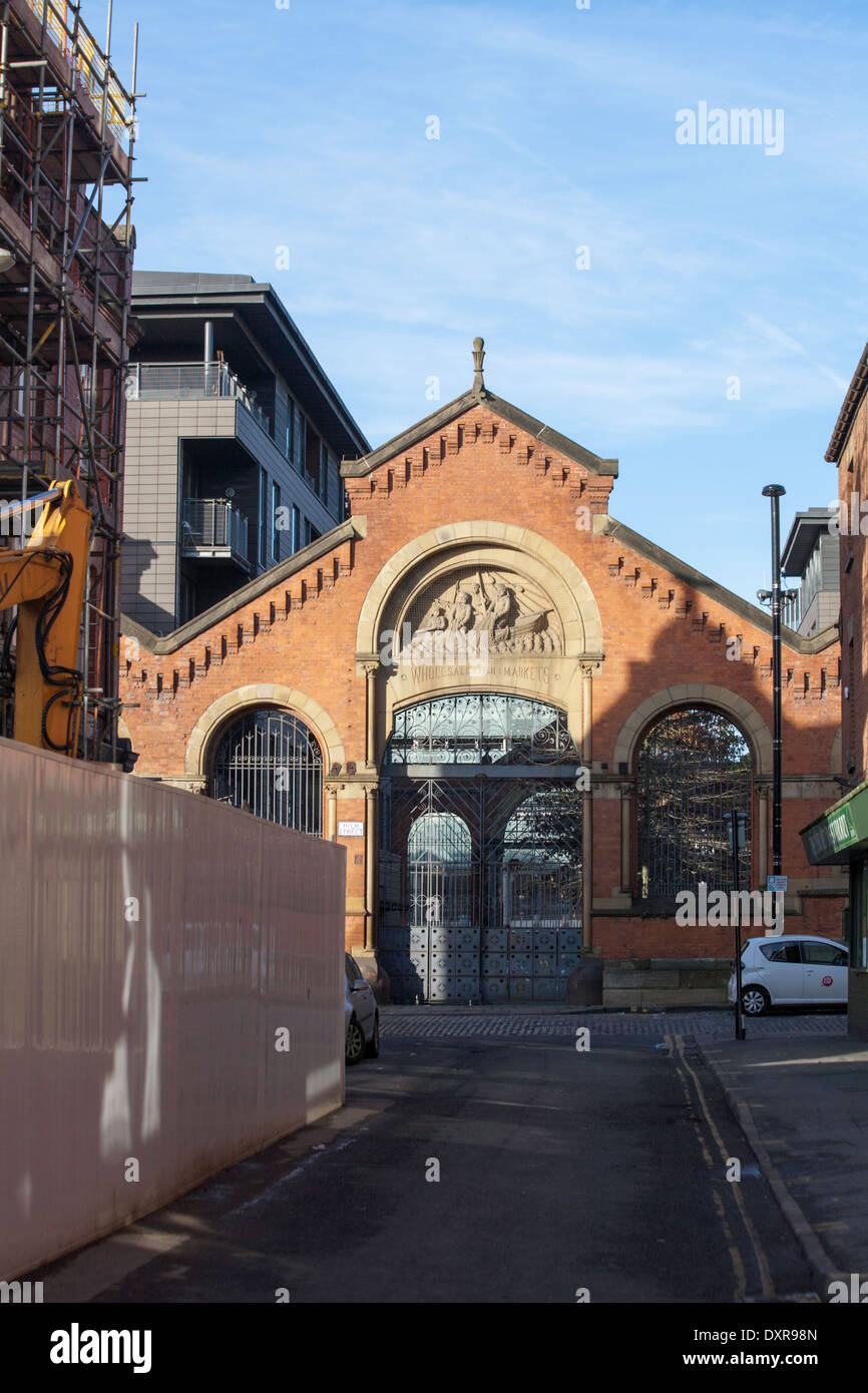 Ehemaliger Eingang zum The Fish Market Teil der ehemaligen Smithfield Markt Northern Quarter Manchester England Stockfoto