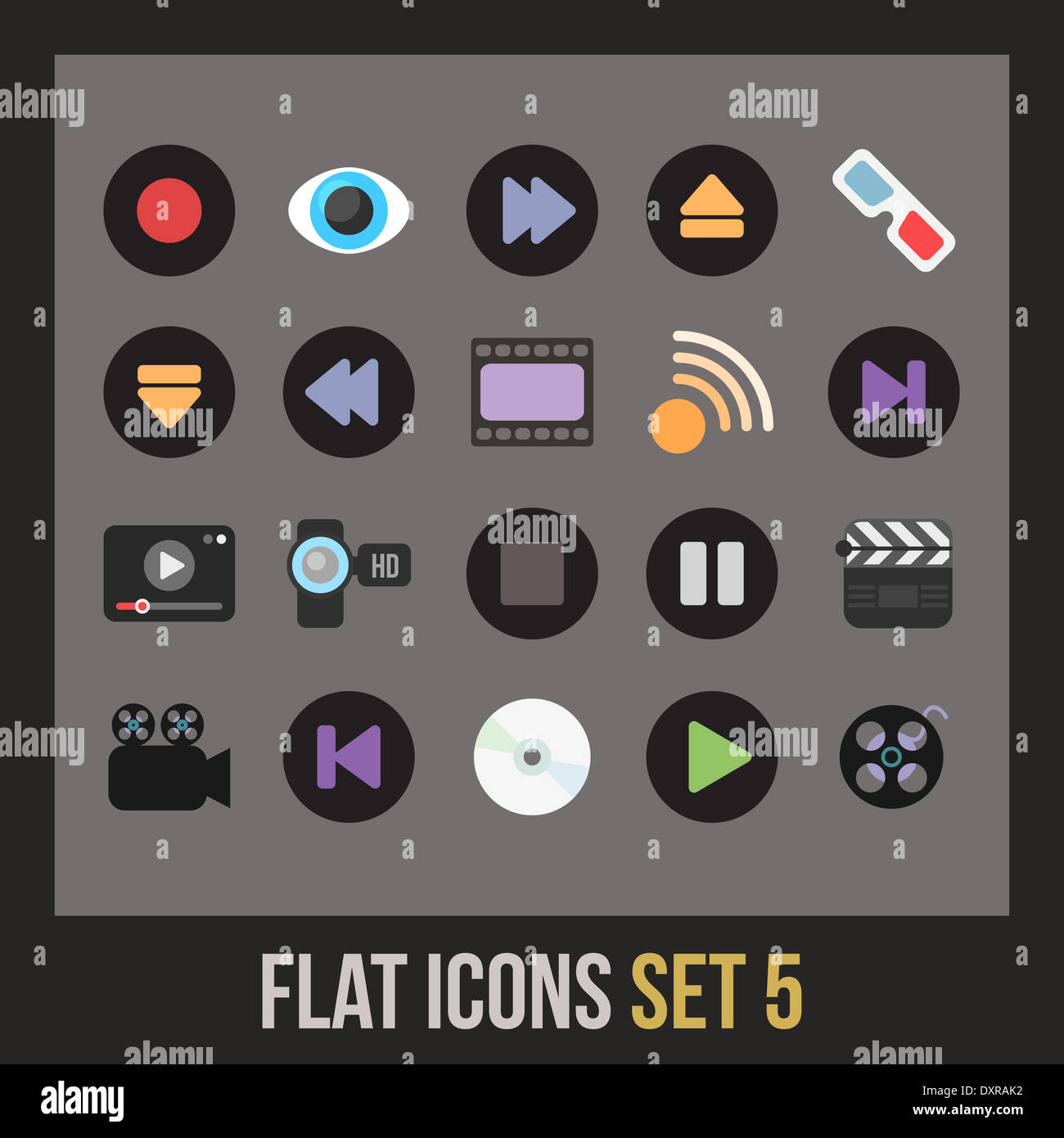 Flache Icons set 5 Stockfoto