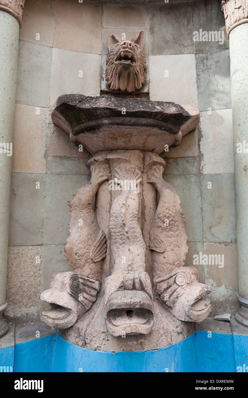 Brunnen am Templo De La Compañía de Jesús Kirche - Guanajuato, Guanajuato, Mexiko Stockfoto