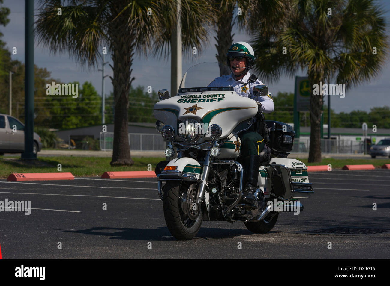 Florida Sheriffs Office bei einer Schulung für Harley Davidson Motorräder. Stockfoto